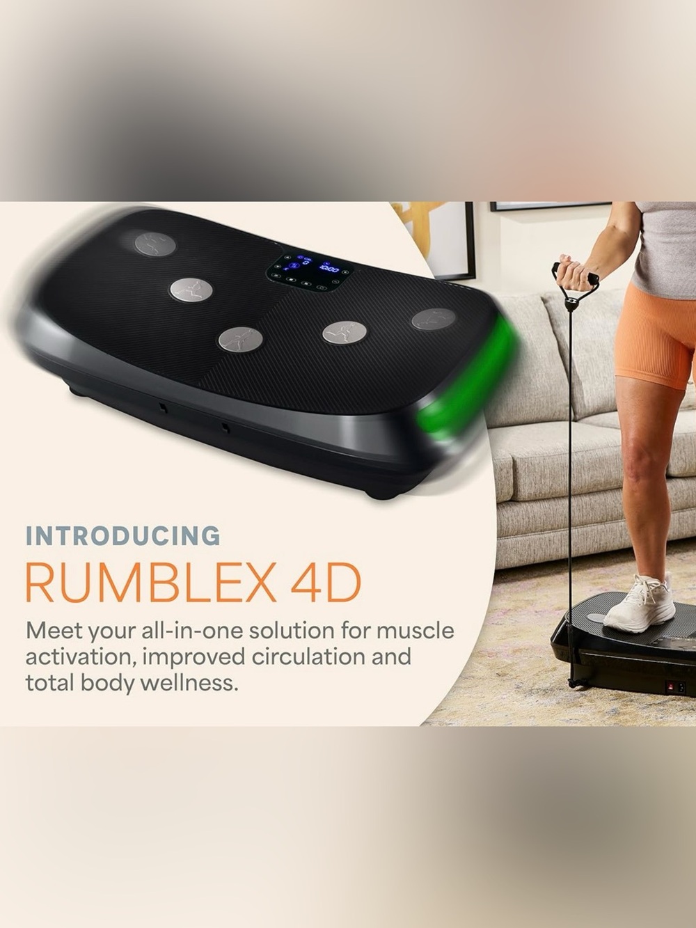 LifePro Rumblex 4D Vibration Plate Exercise Machine (Model LP-RMX-BLK)